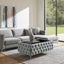 Coffee table 83x63x45cm velvet with glass Image 2