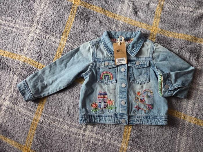 Brand New Next Girls Embroidered Denim Jacket 18-24 months