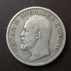 1906 Sweden. Oscar II. Silver 1 Krona