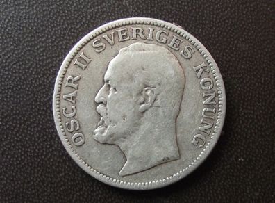 1906 Sweden. Oscar II. Silver 1 Krona
