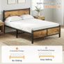 4ft6 Double Bed Frame with Headboard, All Heavy Duty Metal Slats Support with Under-Bed Storage, Noise Free, Easy Assembly, No Box Spring Needed Image 4