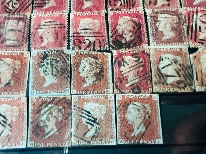 Great Britain 1841-1879 Queen Victoria 1d Penny red 46 stamps lot