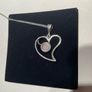 sterling silver 925  love heart pendant with pink stone Image 10