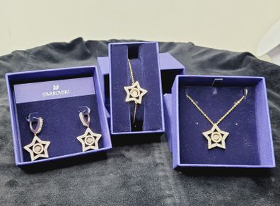 Genuine Swarovski Crystal Jewelry Set - Necklace, Bracelet & Earrings
