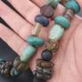 Vintage Turqouise Color Old Resin & Glass Beads Necklace Image 8