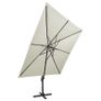 Cantilever Umbrella with Pole and LED Lights Sand 300 cm Image 3