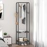 Metal Coat Stand, Small Coat Rack with Shelf and Hook, Freestanding Clothes Rail for Hallway, Bedroom, Office, Balcony, Small Space, Entrance (black) Image 2