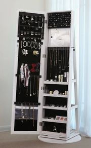 Rotating Jewelry Cabinet with full length mirror