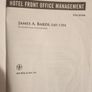 Hotel Front Office Management.  By James A. Bardi. 5th Edition  Hardback In Good Condition. Image 2