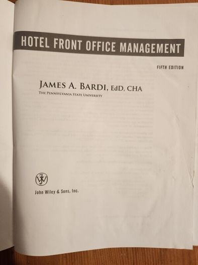 Hotel Front Office Management.  By James A. Bardi. 5th Edition  Hardback In Good Condition.