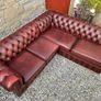 Vintage Oxblood Leather Chesterfield Corner Sofa. Image 4