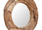 Decorative Mirror Teak 80 cm Round