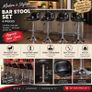 4 Black & Chrome Swivel Bar Stools Image 3