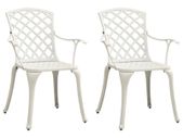 Garden Chairs 2 pcs Cast Aluminium White