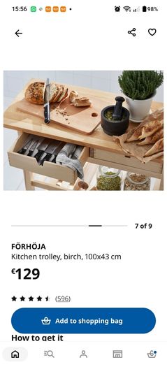 Wooden Island / Trolley (Birch Wood)