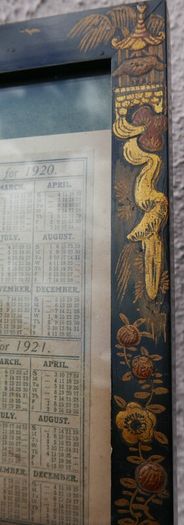 Vintage Calendar 1920-21 in Vintage Hand Painted Frame