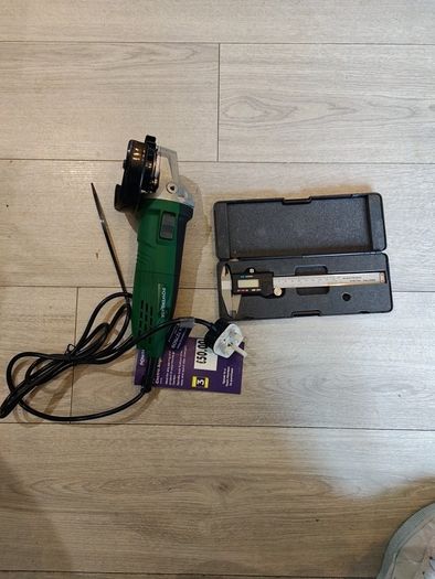 Grinder and digital caliper