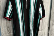 Topman Stripe Zip Polo - Large