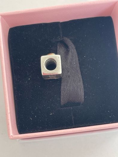 Pandora Two Tone Love Cube Charm with 14k Gold Heart