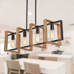 Modern Ceiling Light (Free Delivery) Black or Wood Colours