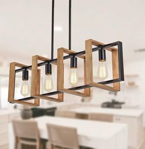 Modern Ceiling Light (Free Delivery) Black or Wood Colours