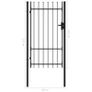 Fence Gate Single Door with Spike Top Steel 1x1.75 m Black Image 5