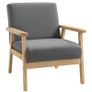 Chair in Scandinavian Design, Accent Chair, Solid Wood, Linen Look, 64 cm x 70 cm x 72 cm Image 2