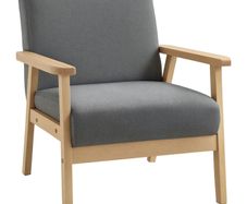 Chair in Scandinavian Design, Accent Chair, Solid Wood, Linen Look, 64 cm x 70 cm x 72 cm