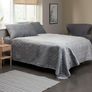 JYSK ENGBLOMME Grey Velvet Quilt/Bedspread Image 2