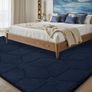 Rugs Living Room 275x370,3D NavyBlue Area Rugs for Bedroom,Extra Large Rugs for living room,Machine Washable Anti Slip Short Pile Rug Carpets Mat for Kids Room Bedroom Image 4