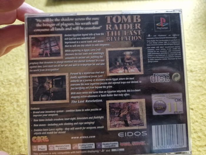 Tomb Raider The Last Resident PlayStation1 Ps1 PlayStation2 Ps2 Games Original