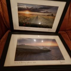 Framed pictures (2) Bailey Lighthouse /Poppy Field