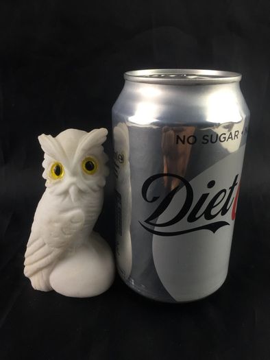 Alabaster snow owl figurine