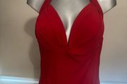 Holiday shop Red plus size halter neck swimsuit Perfect condition size UK22 EU50 Postage included