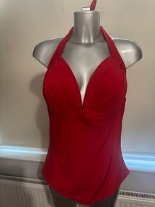 Holiday shop Red plus size halter neck swimsuit Perfect condition size UK22 EU50 Postage included