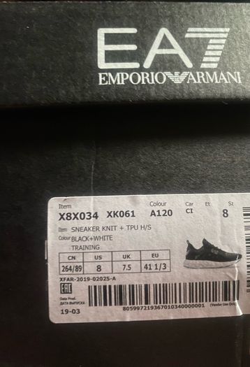 Armani mens running trainers size 41
