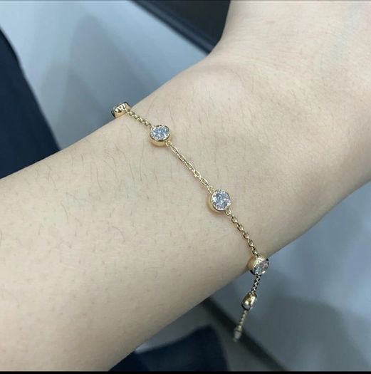 14K Gold Lab-Grown Diamond Bracelet: April Birthstone Jewelry