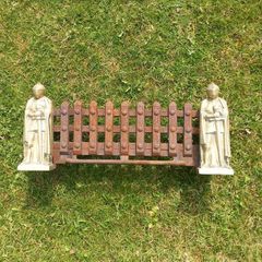 Cast Iron Grate with Brass Knights