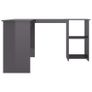 L-Shaped Corner Desk High Gloss Grey 120x140x75 cm Chipboard Image 5