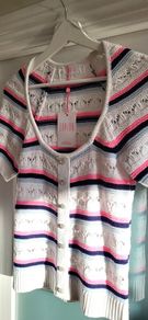 SAVIDA Striped Knit with Diamond buttons Sz XS (Fit 6-8UK) - Bnwt