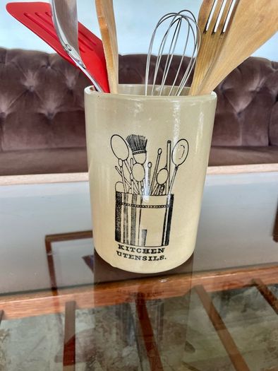Vintage Stoneware Pearsons of Chesterfield Crock Style Utensil Holder