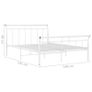 Bed Frame White Metal 140x200 cm Image 6