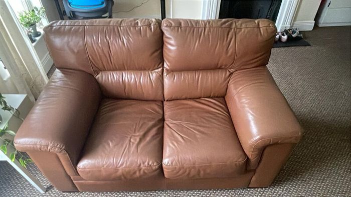Two Piece Brown Sofa Set