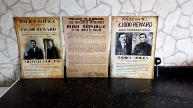 Michael Collins poster, Dan Breen poster, post free