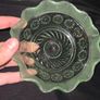 Collection of Art Deco Green Glass Scalloped Edge Bowls Image 6