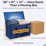 Heavy Duty Moving Boxes or Storage Bags Storage Bins with Lids, Large Moving Bags with Backpack Straps & Handles Moving Supplies for College Dorm or Christmas Decorations, 6 Pack Image 2