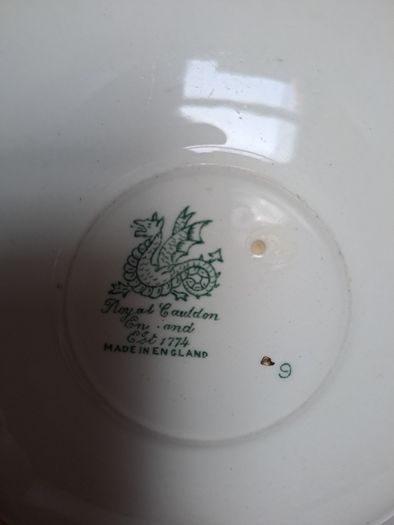 Antique Royal Cauldon cup, saucer and cake plate