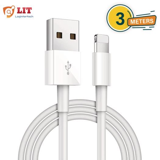 1m/2m/3m Long iPhone Charger for Apple Lightning iPhone 12 11 X 6 5 7 8 USB Cable