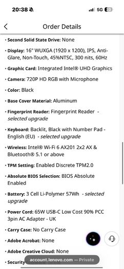 Lenovo ThinkPad E16 Gen 1 Custom