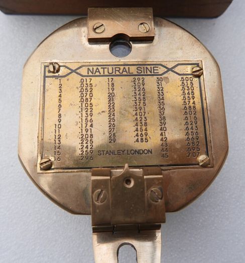 Vintage Stanley London Brunton  Brass Nautical Compass with Wooden Box